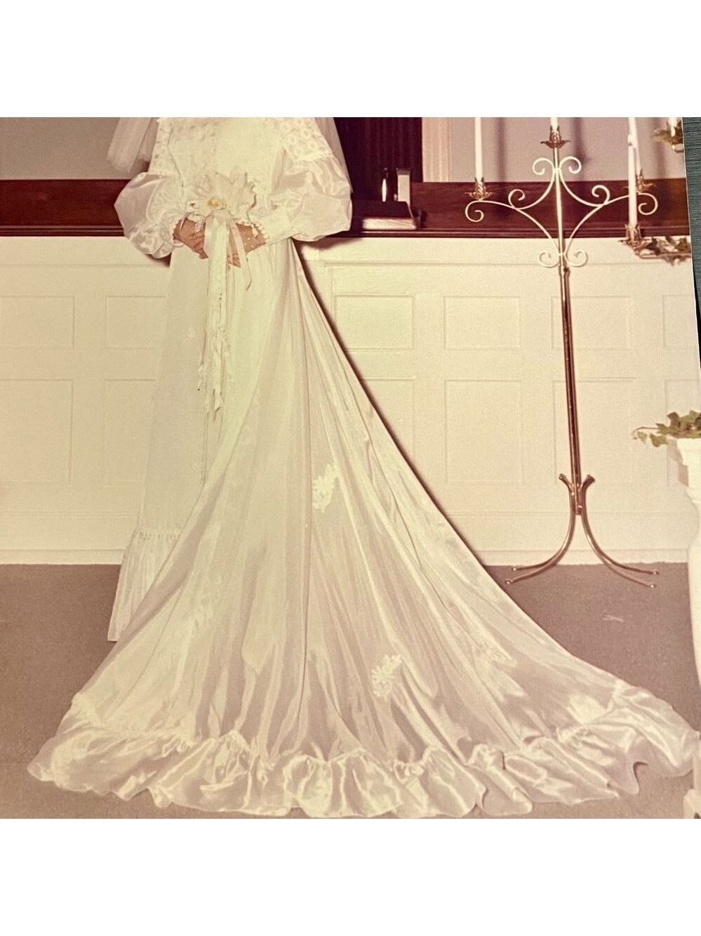 Vintage White Wedding Gown and Veil. I purchased new in 1974. Size 10. Gorgeous!